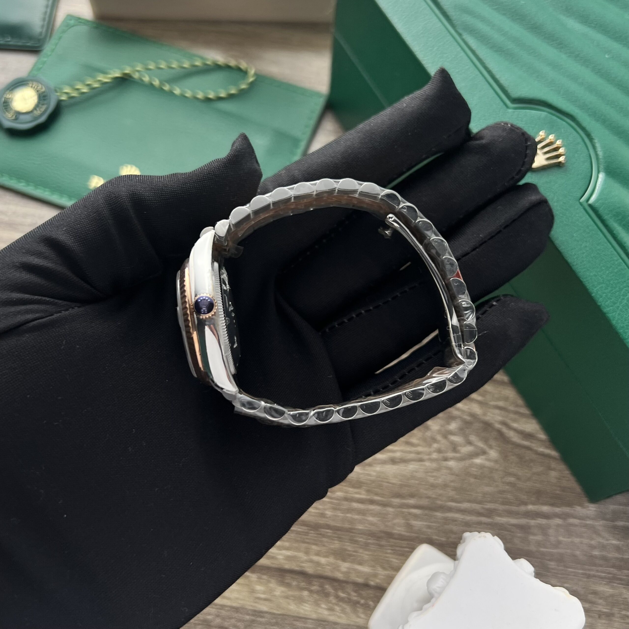 Rolex Datejust 316L Steel Black Dial CZ Diamonds 31mm Jub AAA Replica