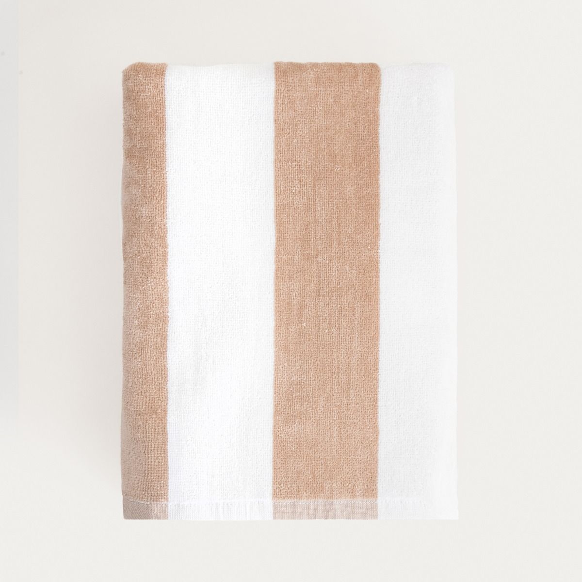 Ręcznik LAWENA w biało-beżowe pasy 70x130 cm