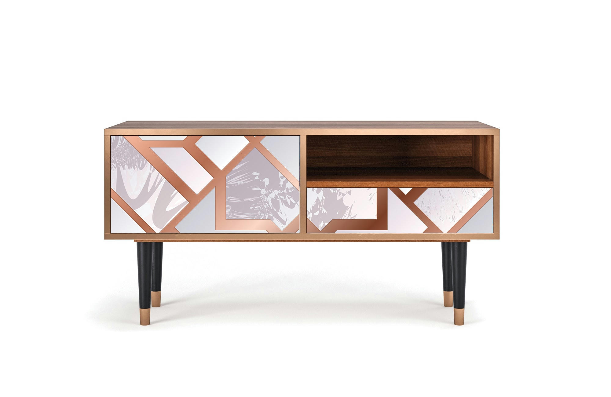 PASTEL FAIRYTALE - Meuble TV  rose clair 1 tiroir et 1 porte L 115 cm