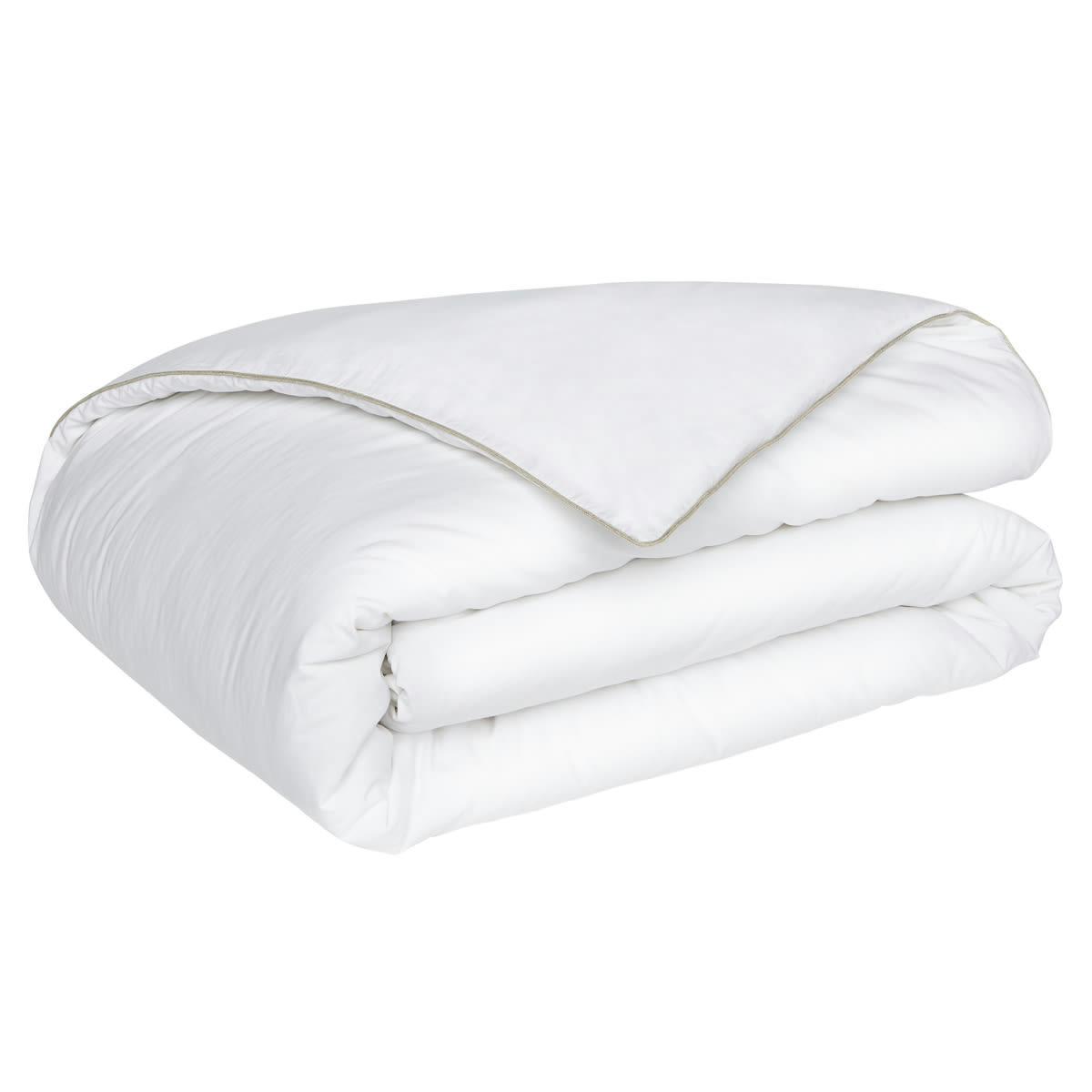 BLANC D'ECUME - Housse de couette unie en coton blanc 260x240