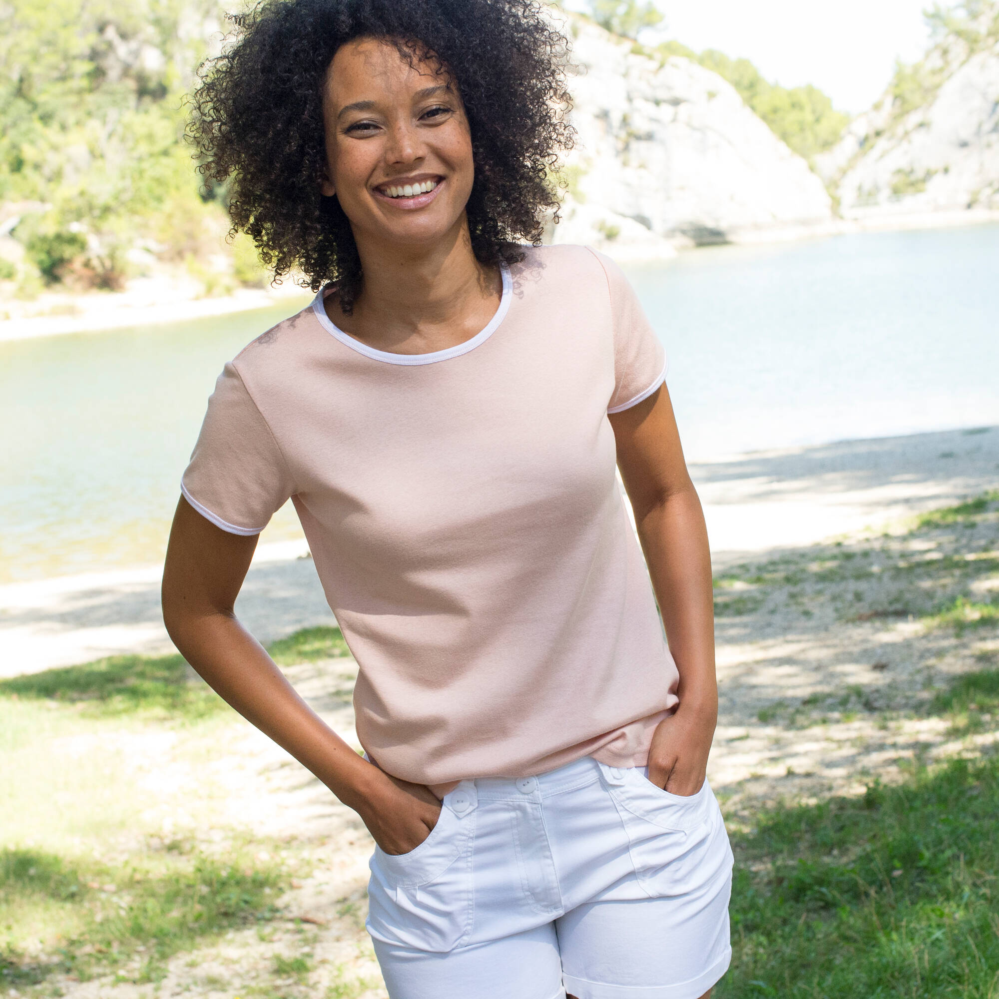 T-shirt bicolore manches courtes