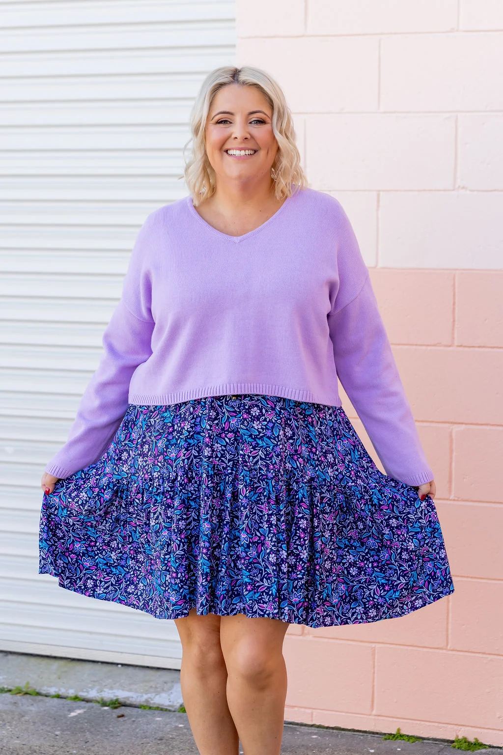 Blakely Crop Knit in Lilac