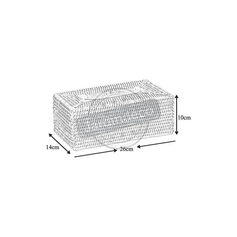 - Boite à mouchoirs en rotin rotin patiné blanc