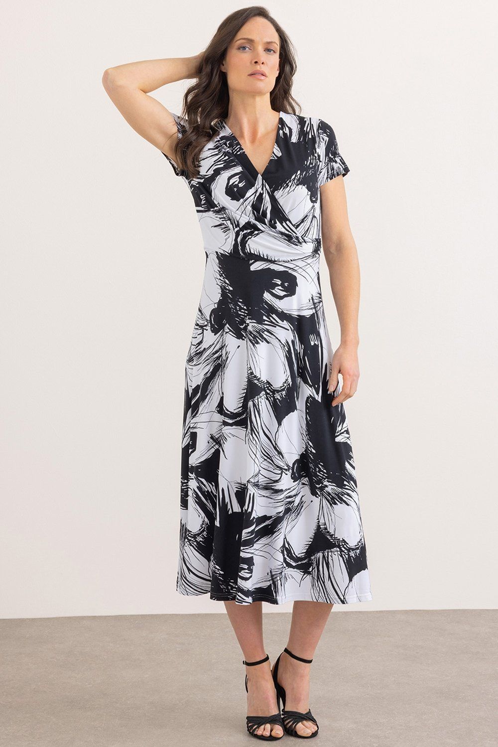 Klass. Printed Wrap Over Midi Dress
