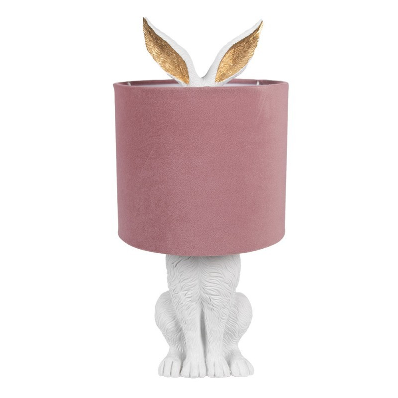 Lampa stołowa Rabbit biało-różowa 43 cm