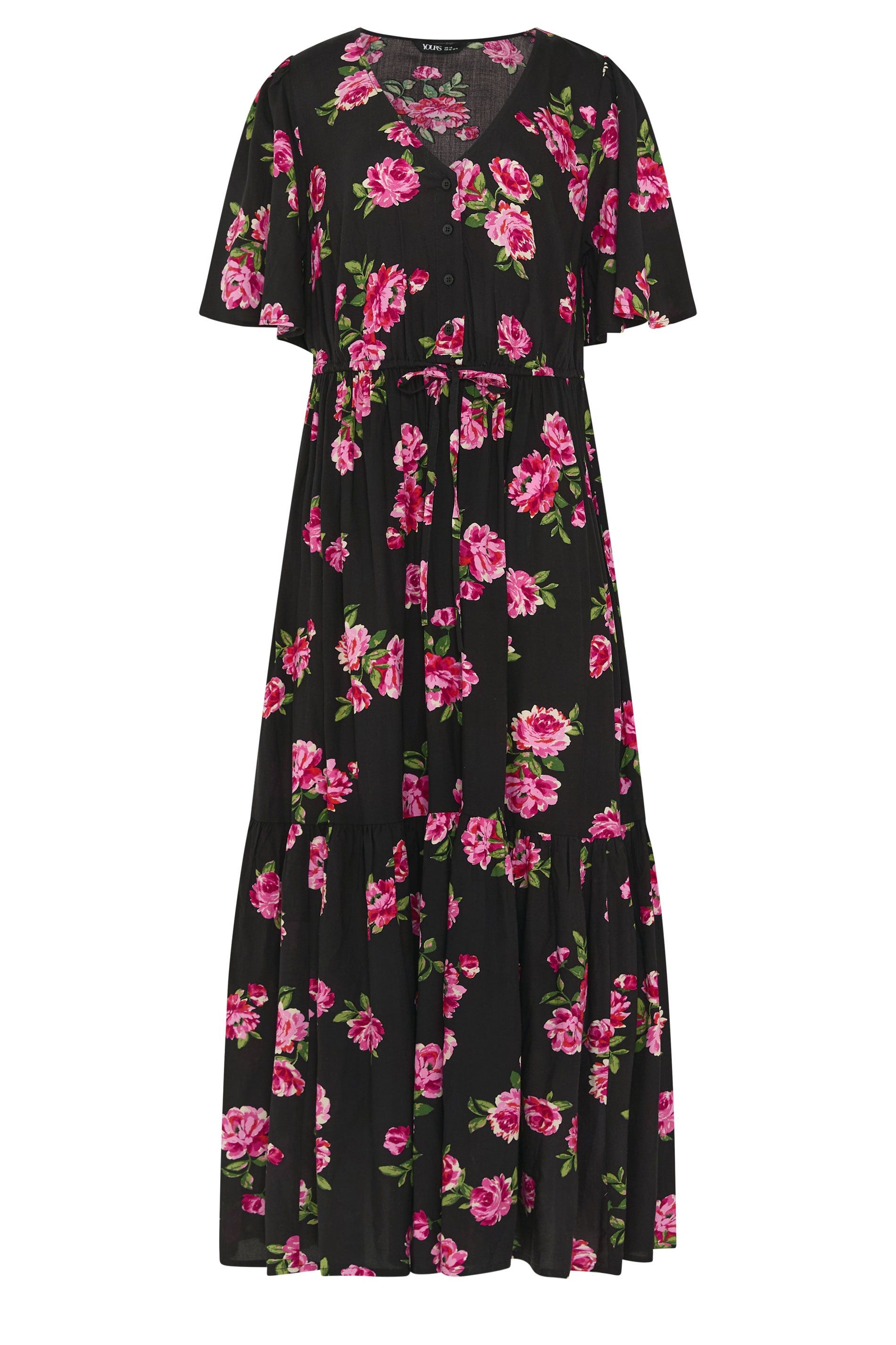 Yours Floral Angel Sleeve Maxi Dress