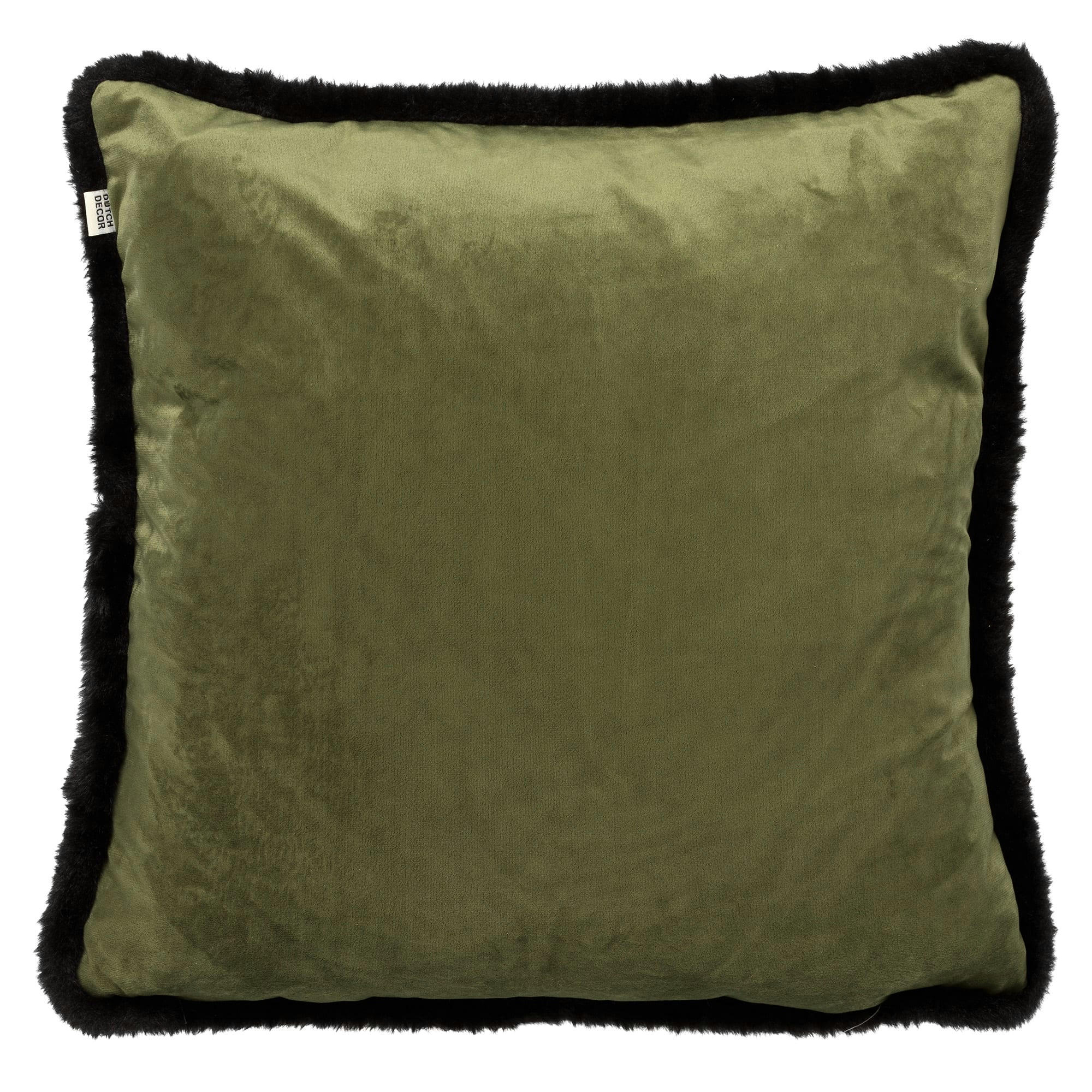 - Housse de coussin vert en velours-45x45 cm avec imprimé animalier