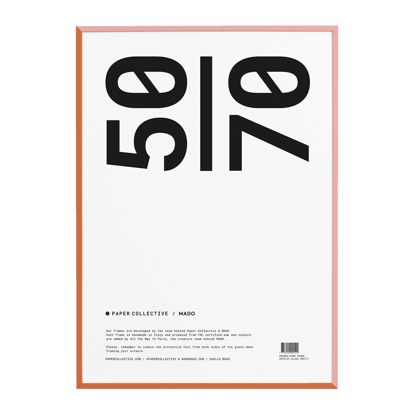 Paper Collective Frame Lijst 50 x 70 cm - Pink /Orange