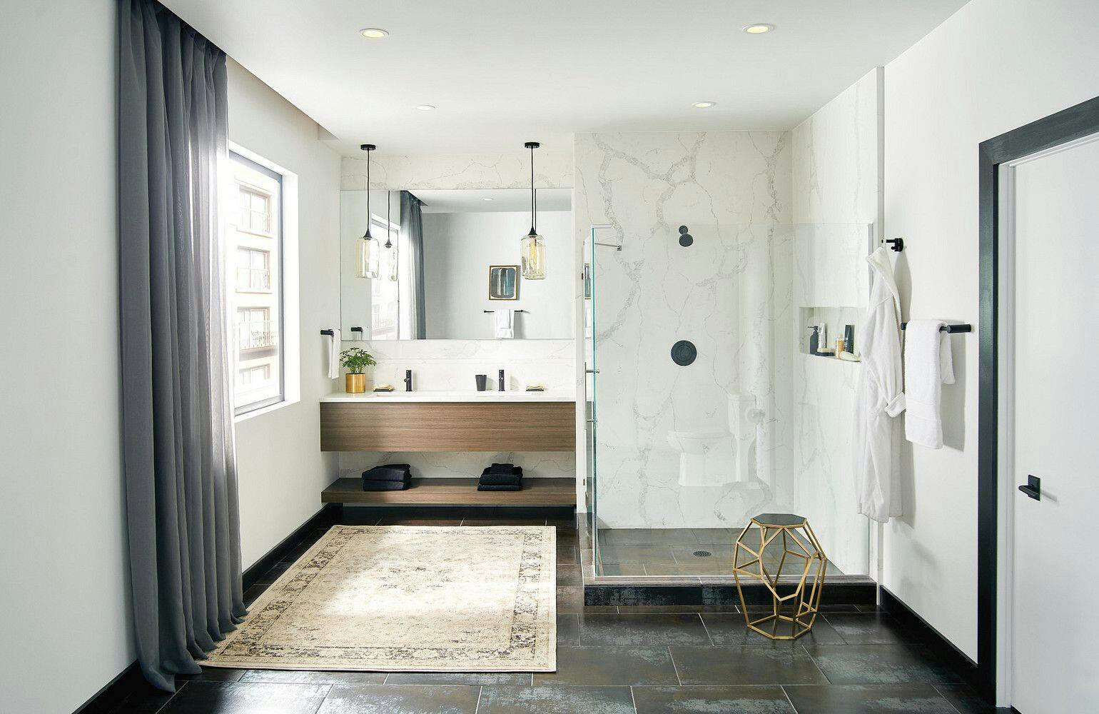 Moen Align Posi-Temp Pressure Balancing Eco-Performance Shower Trim Kit, Valve Required, Matte Black