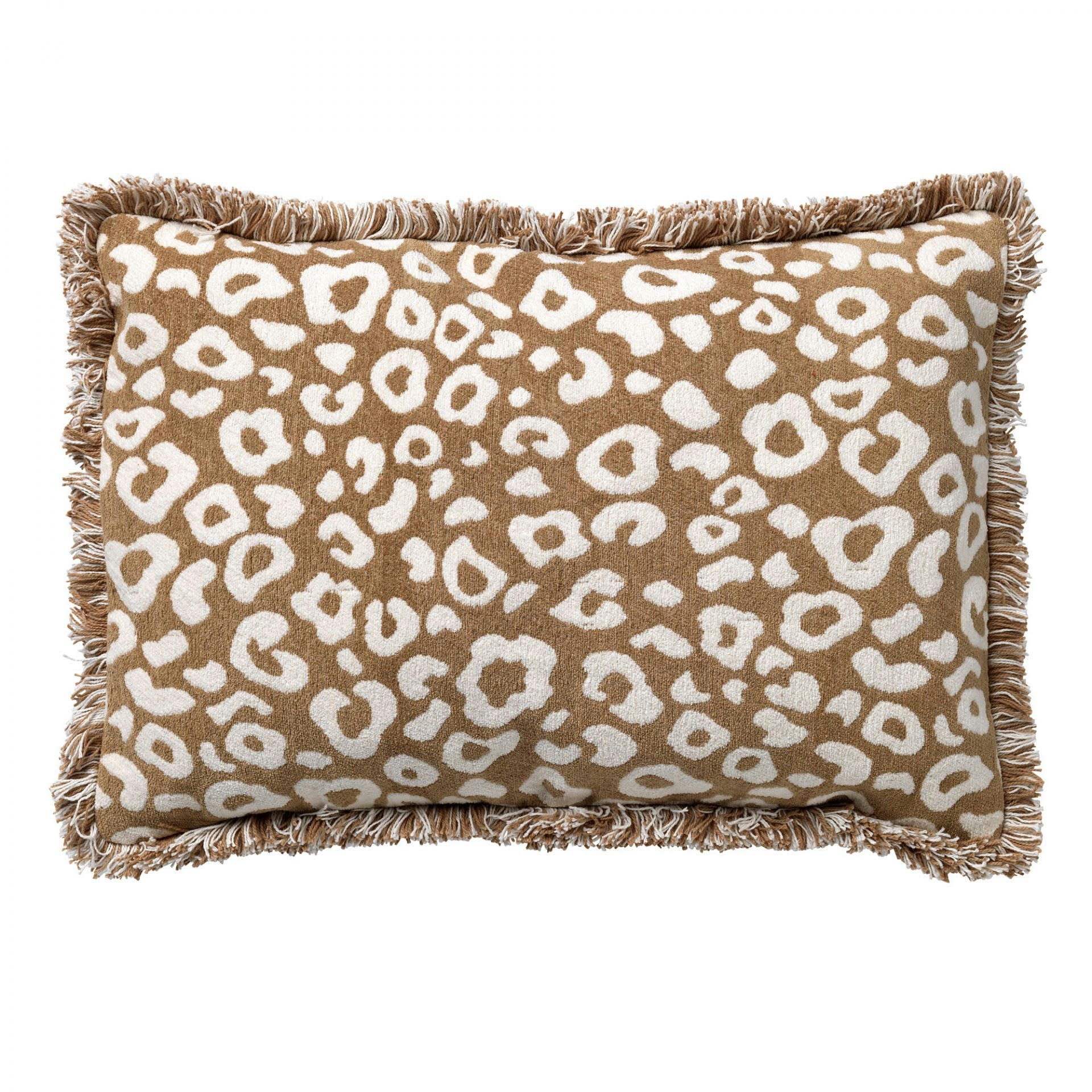 - Coussin - marron en coton 40x60 cm avec imprimé animalier