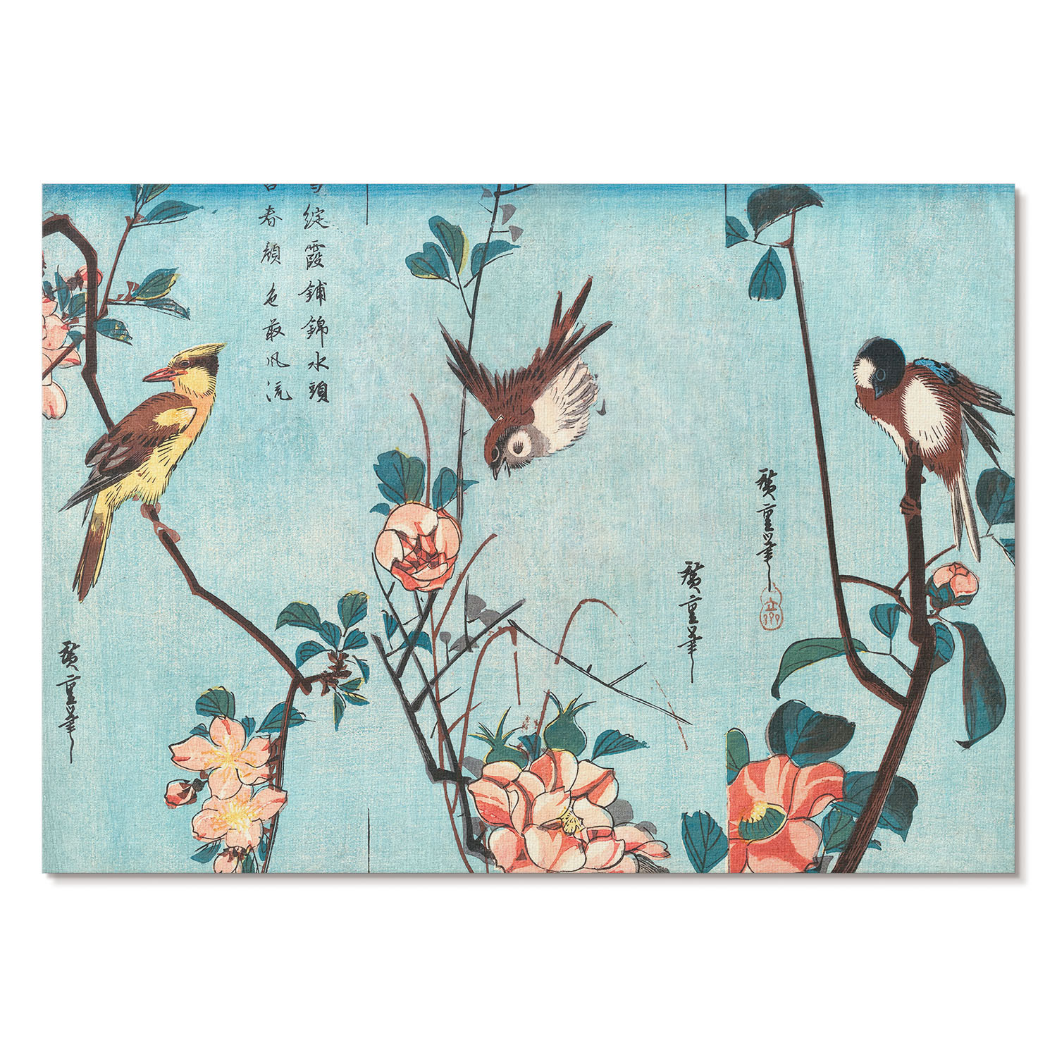 Plakaty na ścianę A4 Japońskie ptaki i kwiaty (1833) Utagawy Hiroshige