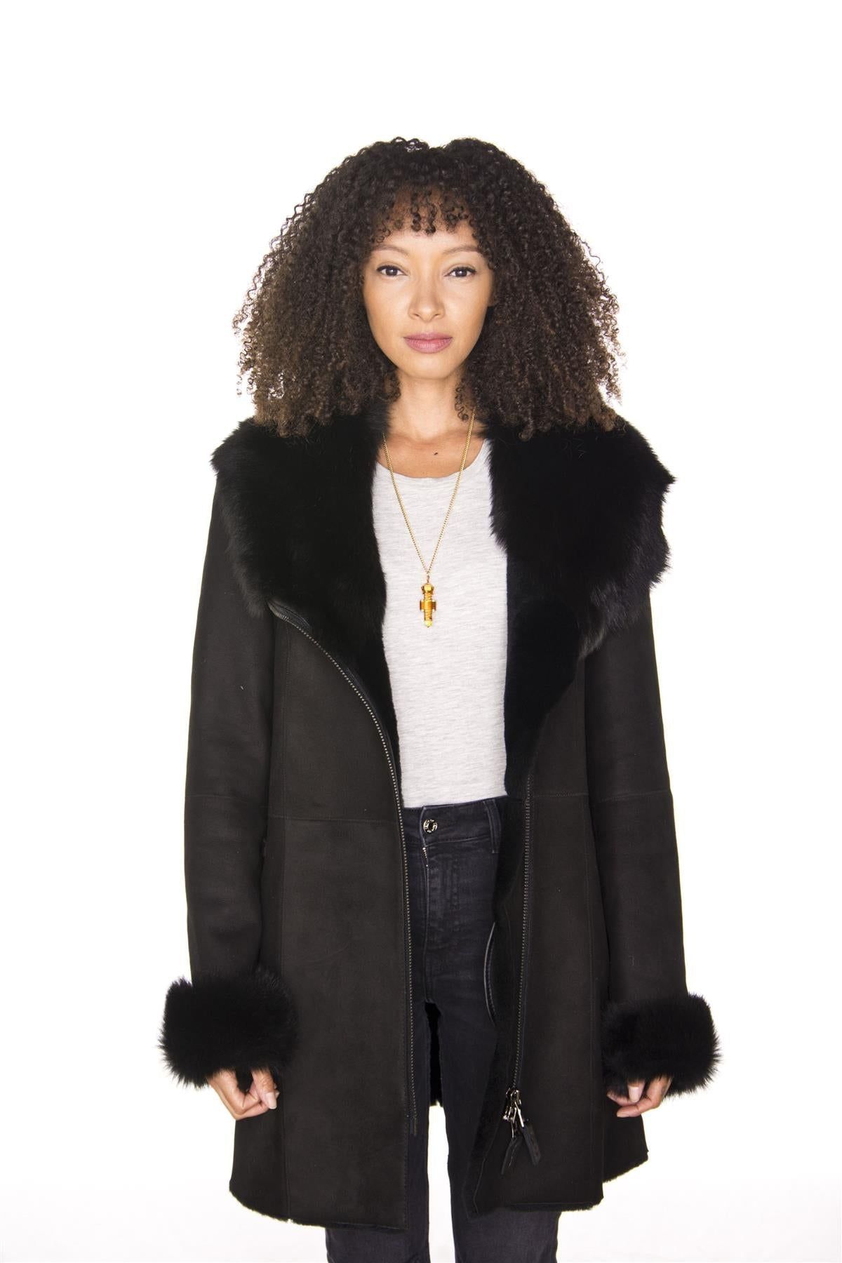 Infinity Leather Suede Merino Sheepskin Coat-Ringwood