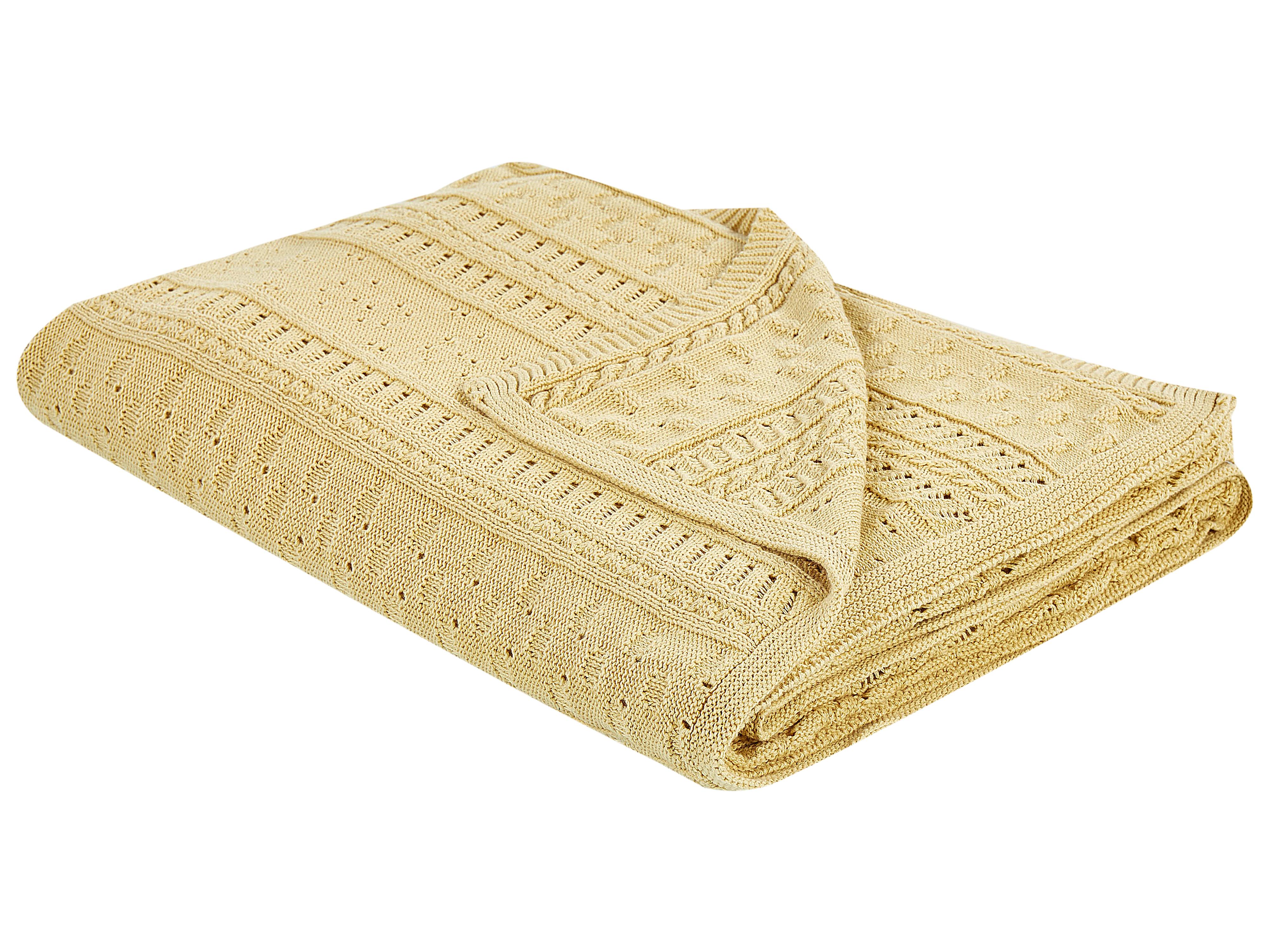 Bedspread DAULET Cotton 150 x 200 cm Yellow