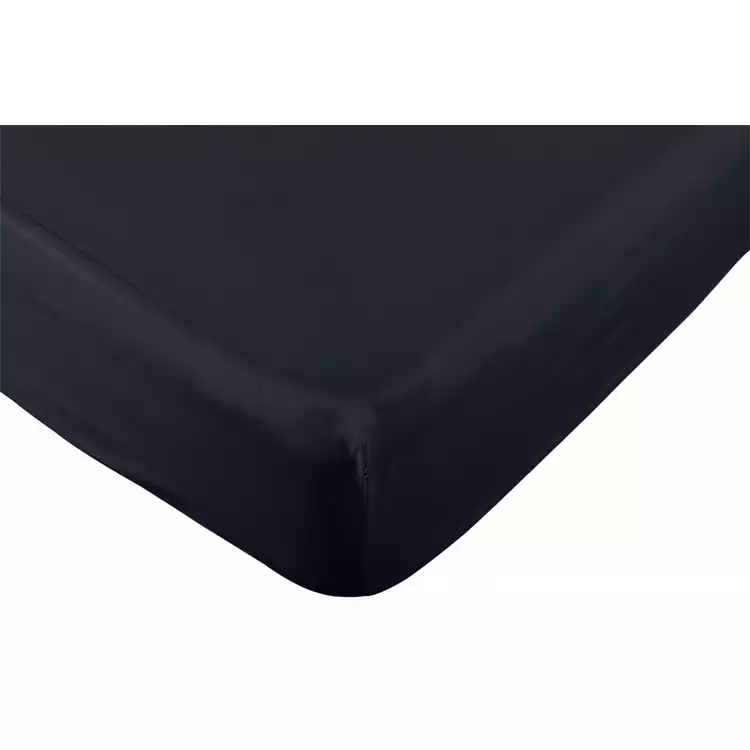 Habitat Pure Cotton 200TC Navy Fitted Sheet - Single