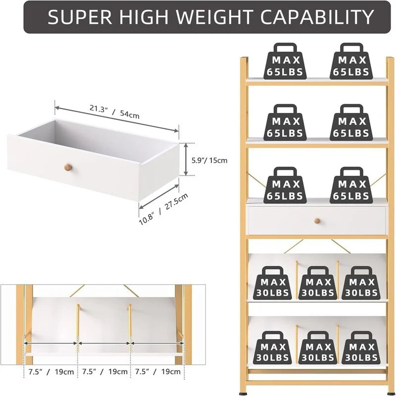 Bookshelf with Drawers- 60'' Wide