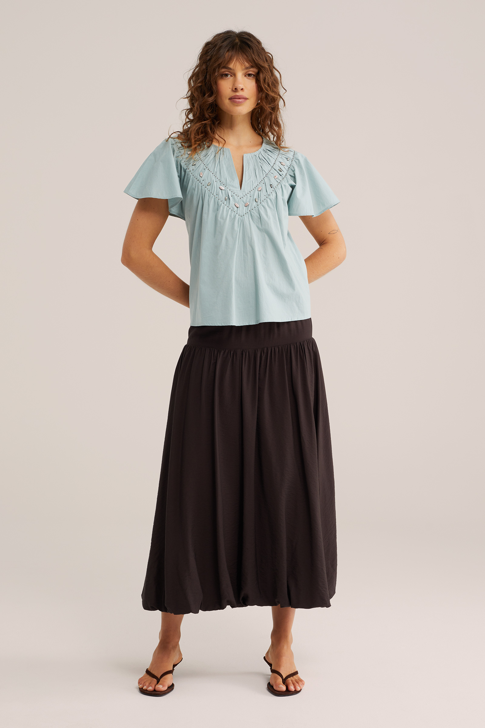 Dames blouse met plooidetail