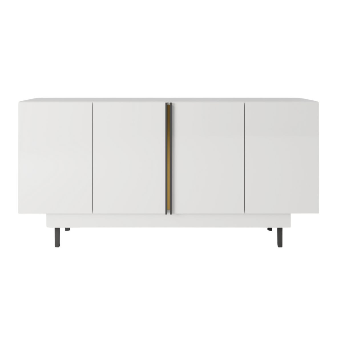 Elegancka biała komoda Dancan ARTEMISA ze złotymi dodatkami / szer. 163 cm