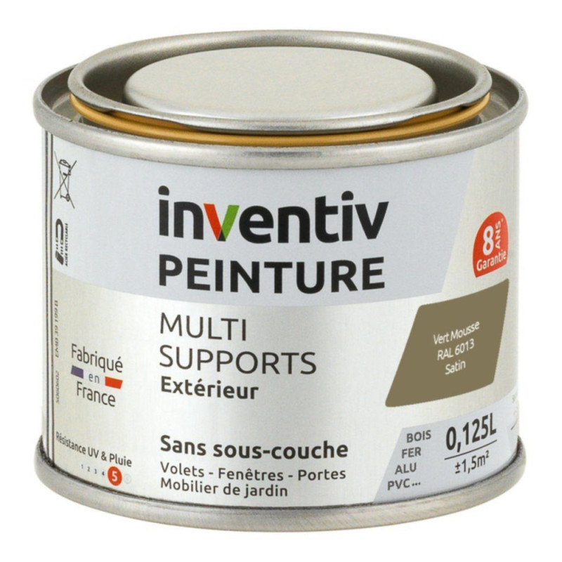 Peinture multi-supports vert mousse satiné 0,125 L INVENTIV