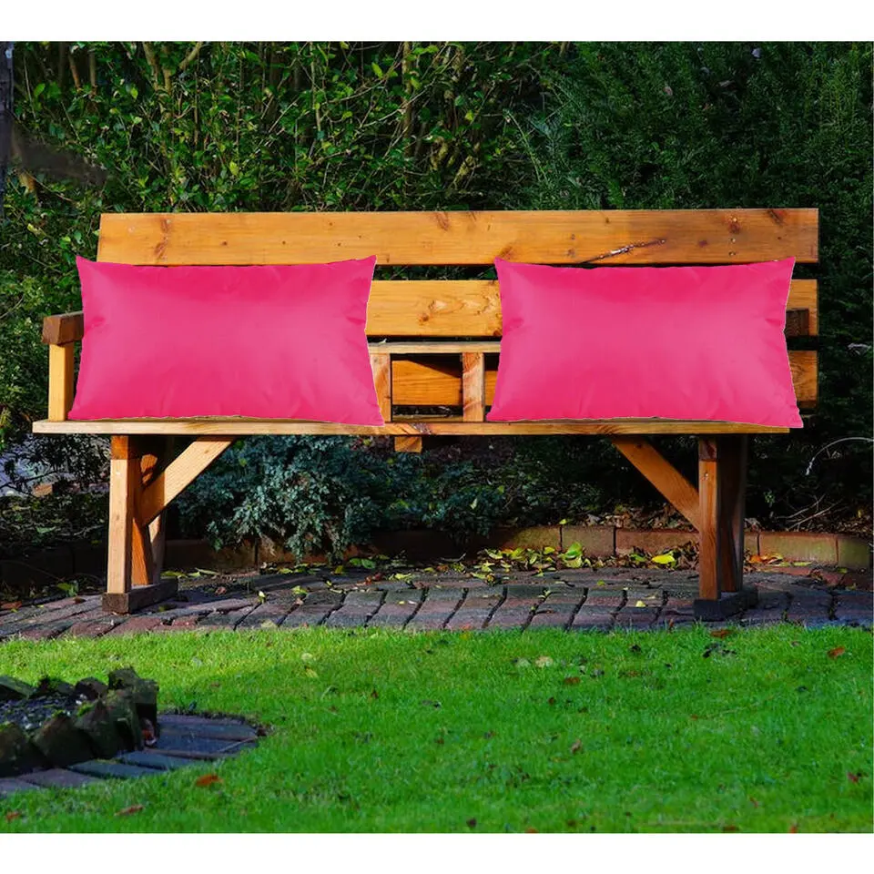 Anna's collection buiten/tuin kussens - fuchsia roze - 30 x 50 cm