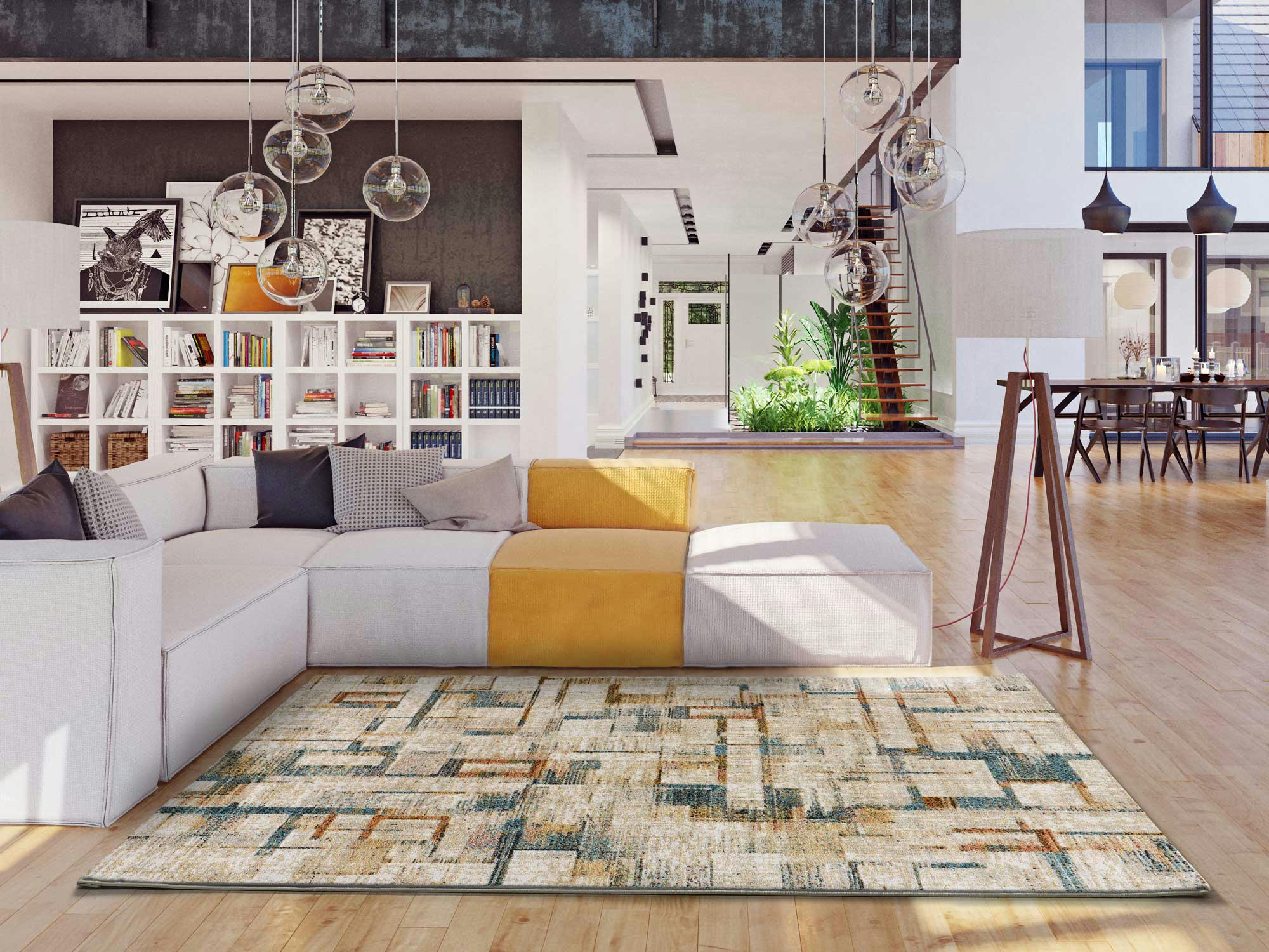 VIVA - Tapis design abstrait multicolore, 080X150 cm