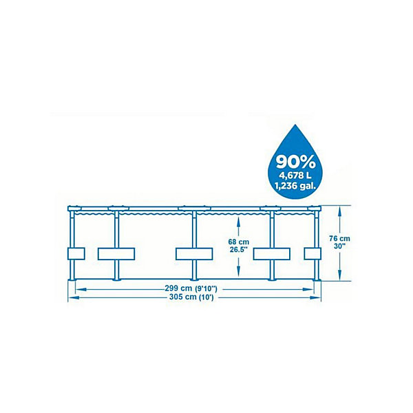 Kit Piscine hors sol tubulaire BESTWAY Steel Pro Max™ - 305 x 76 cm - Ronde (Livrée avec un patche de réparation)