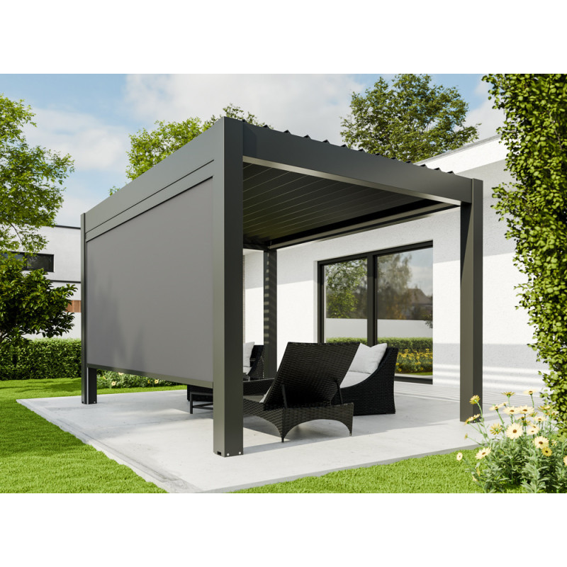 Store anthracite pour pergola bioclimatique Capri anthracite 4 x 2,25 m