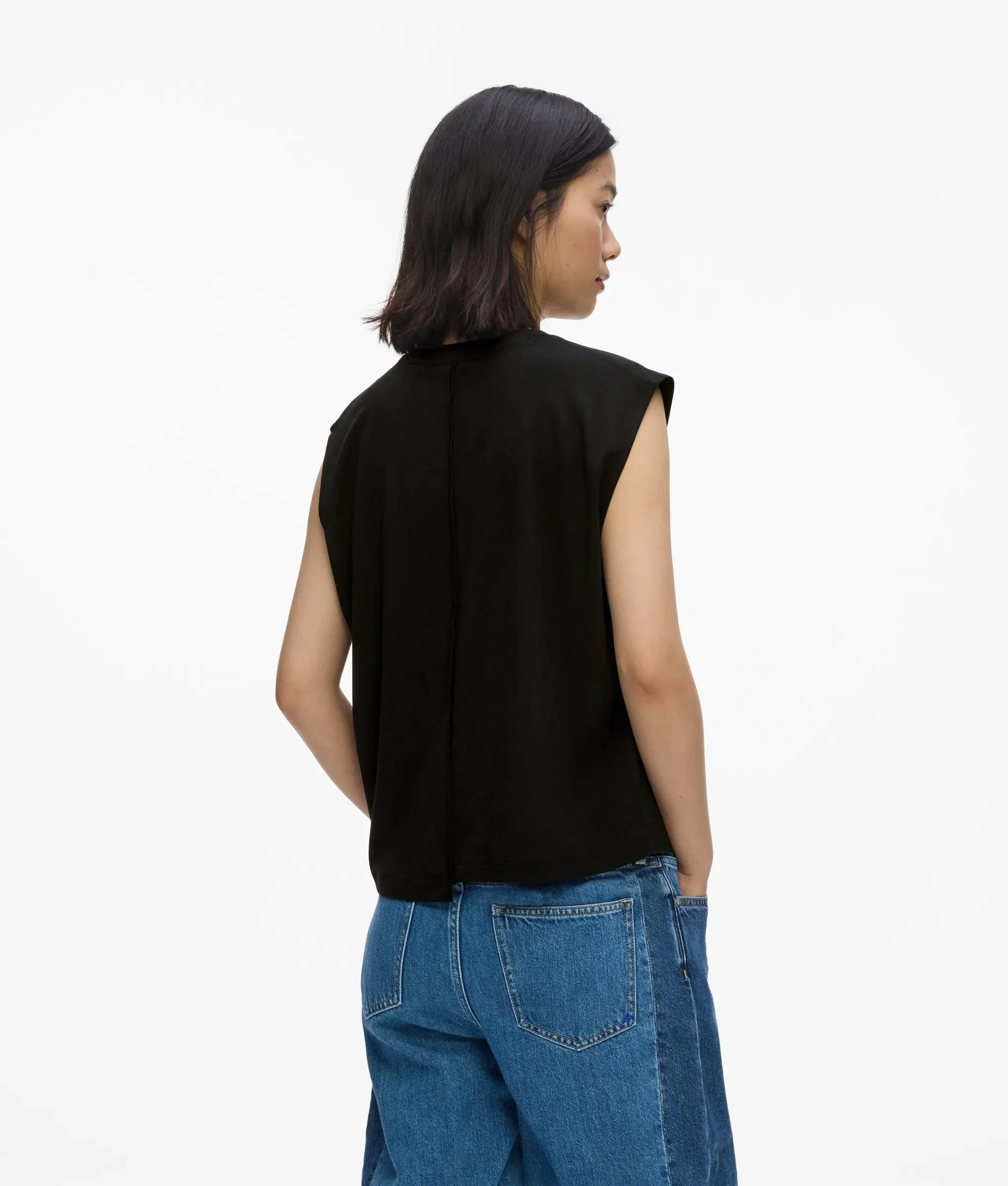 Débardeur avec surpiqûres contrastantes