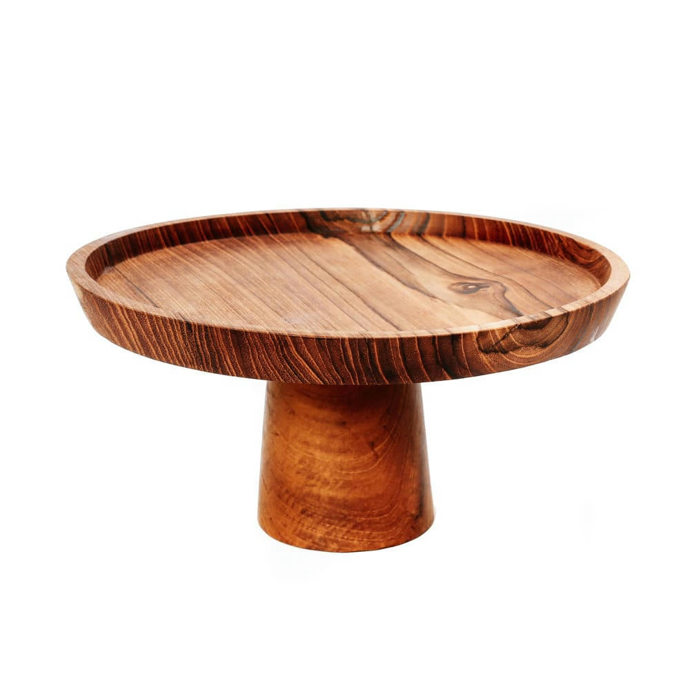 TEAK ROOT - Plat à gâteaux en bois de teck 24x11