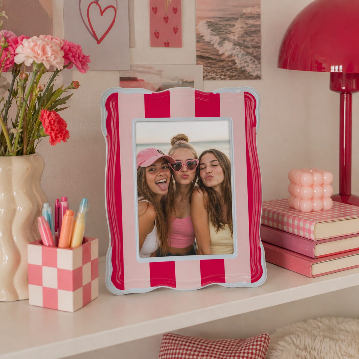 Portafoto 13x18 cm Summer legno corallo grigio