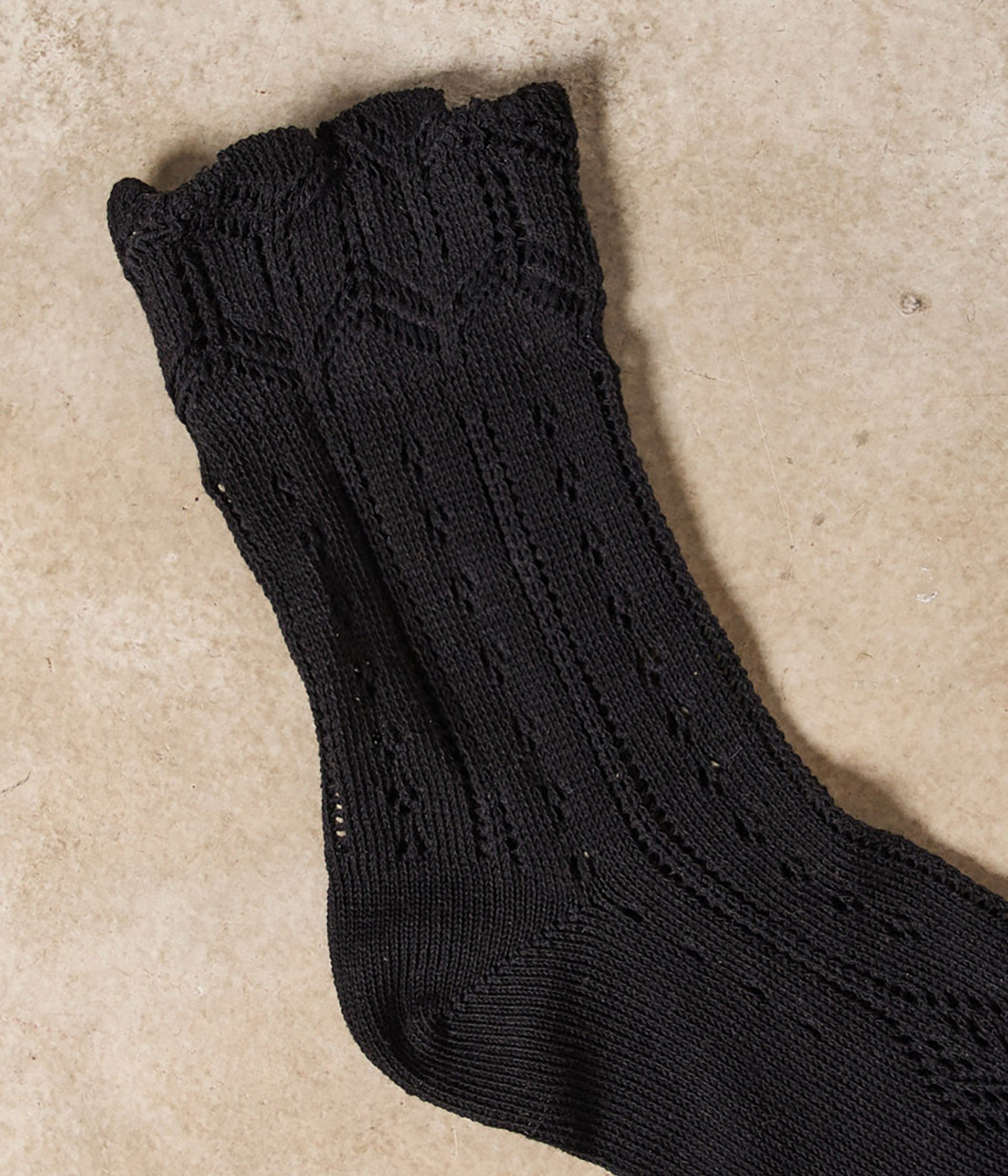 Chaussettes noires ajourées Lisette