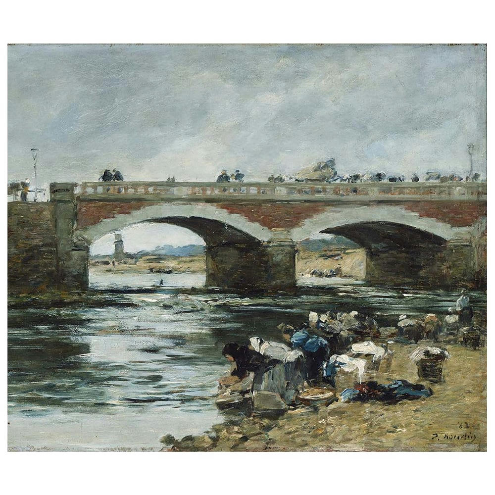 - Tableau Lavandières Près D'Un Pont Eugène Boudin cm 50x70cm