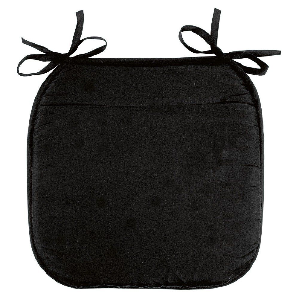 Galette de chaise polyester noir