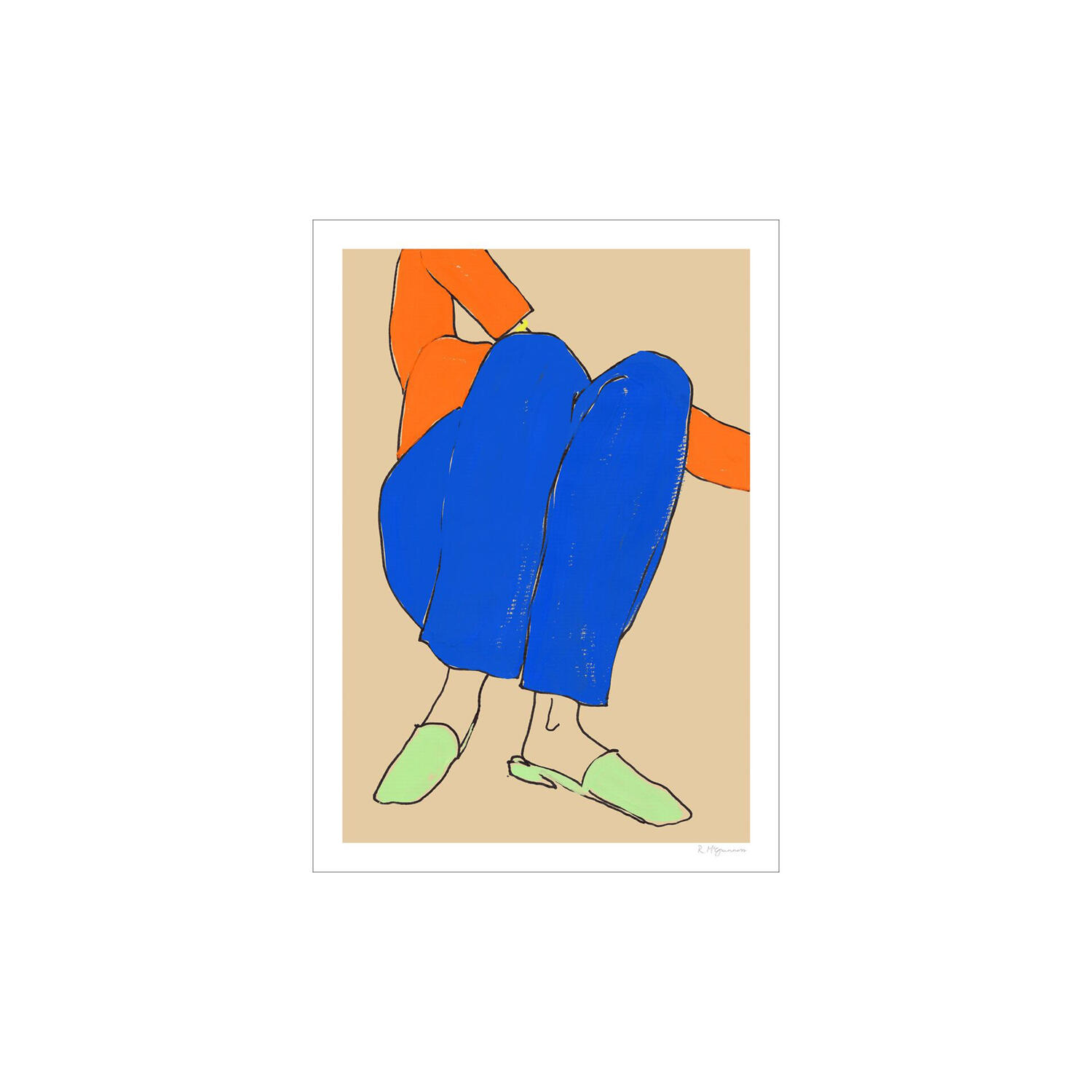 Lying Down in Blue and Red