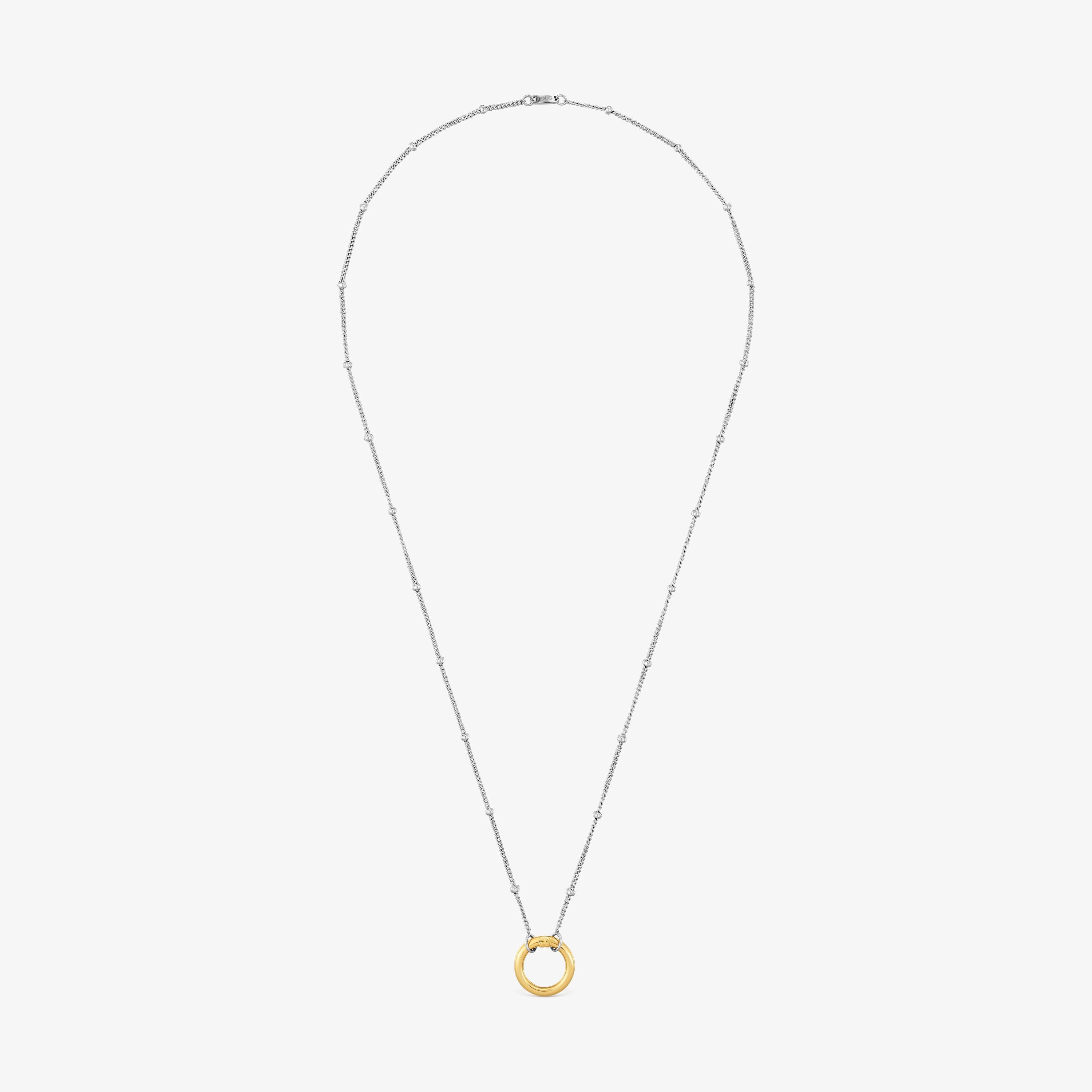 Collar corto de acero y anilla de oro Hold