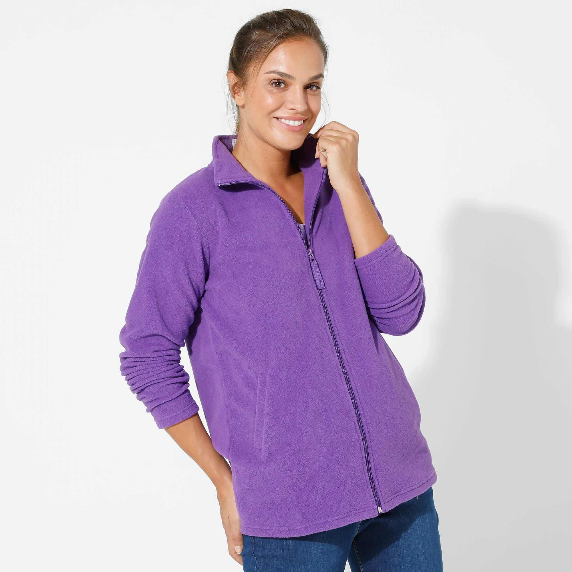 Veste zippée maille polaire, manches longues