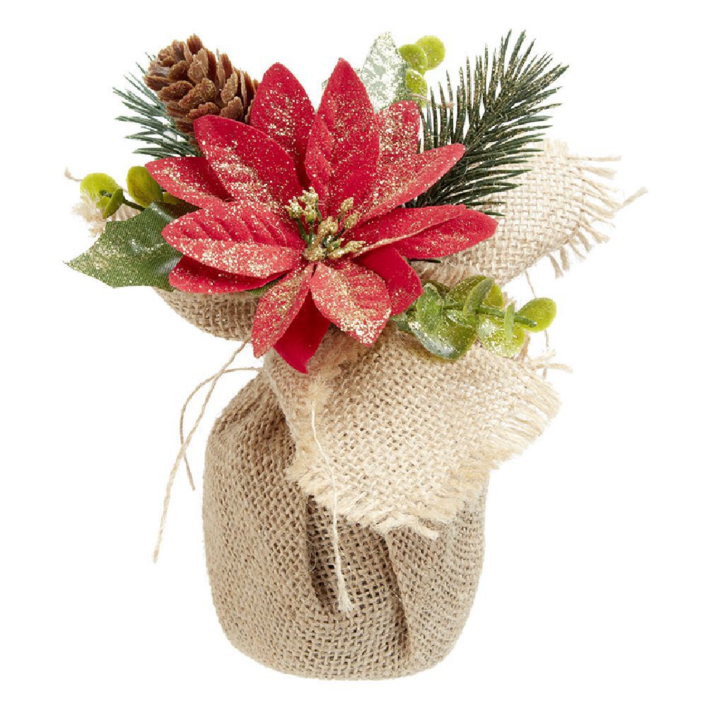 Fleur artificielle de No&euml;l poinsettia (2 modèles)