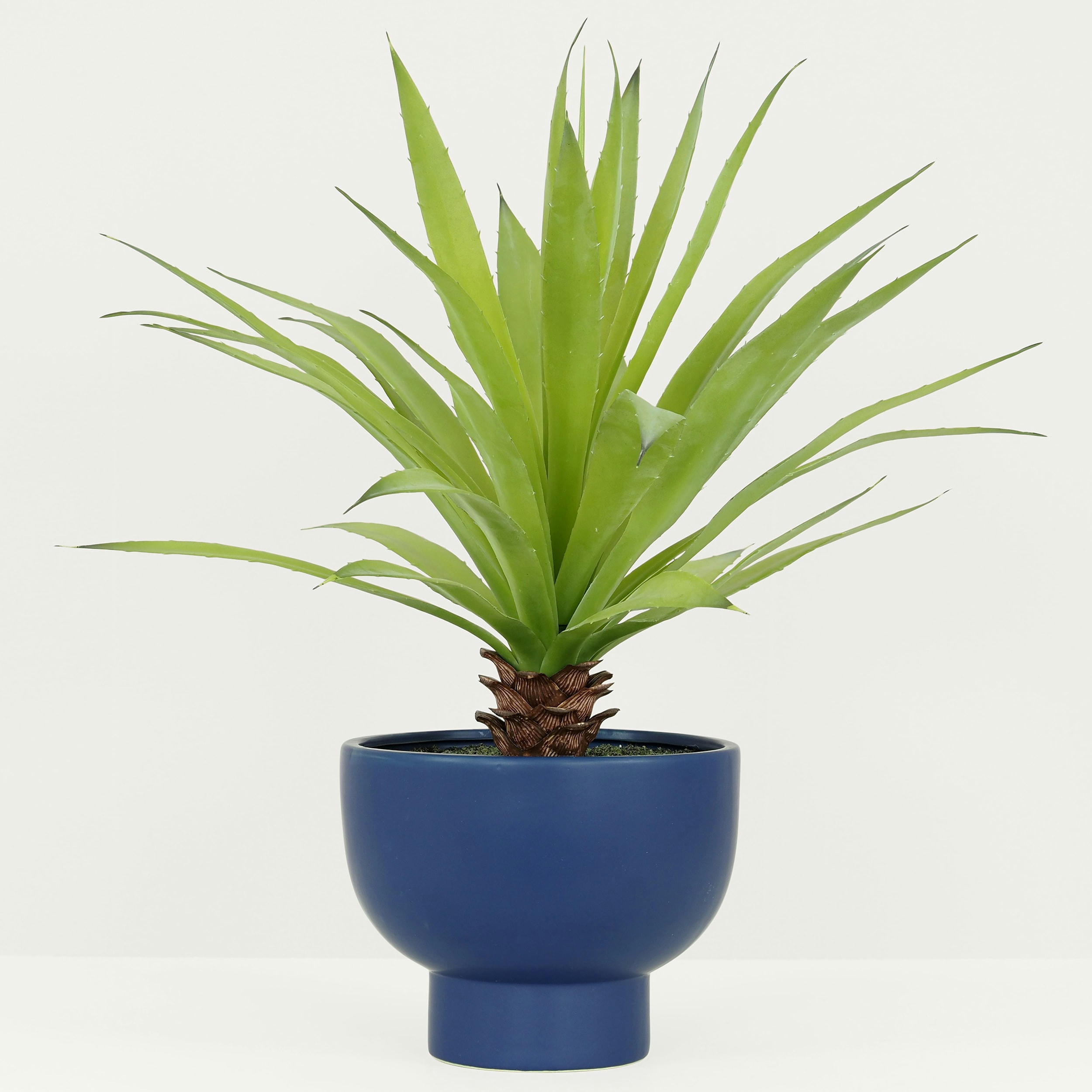 - Agave artificiel pot céramique bleu 60cm