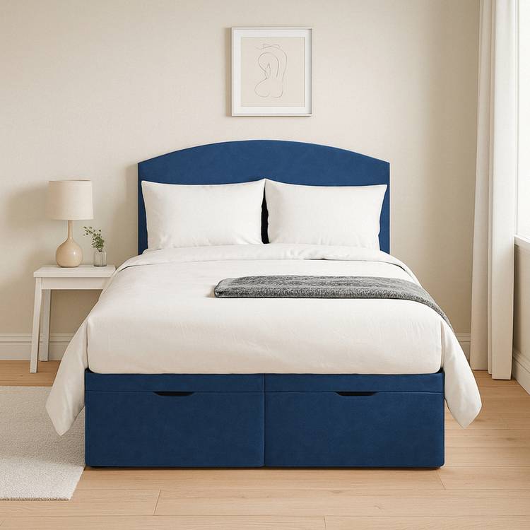 Millbrook Archer Double Fabric End lift Ottoman Bed - Blue