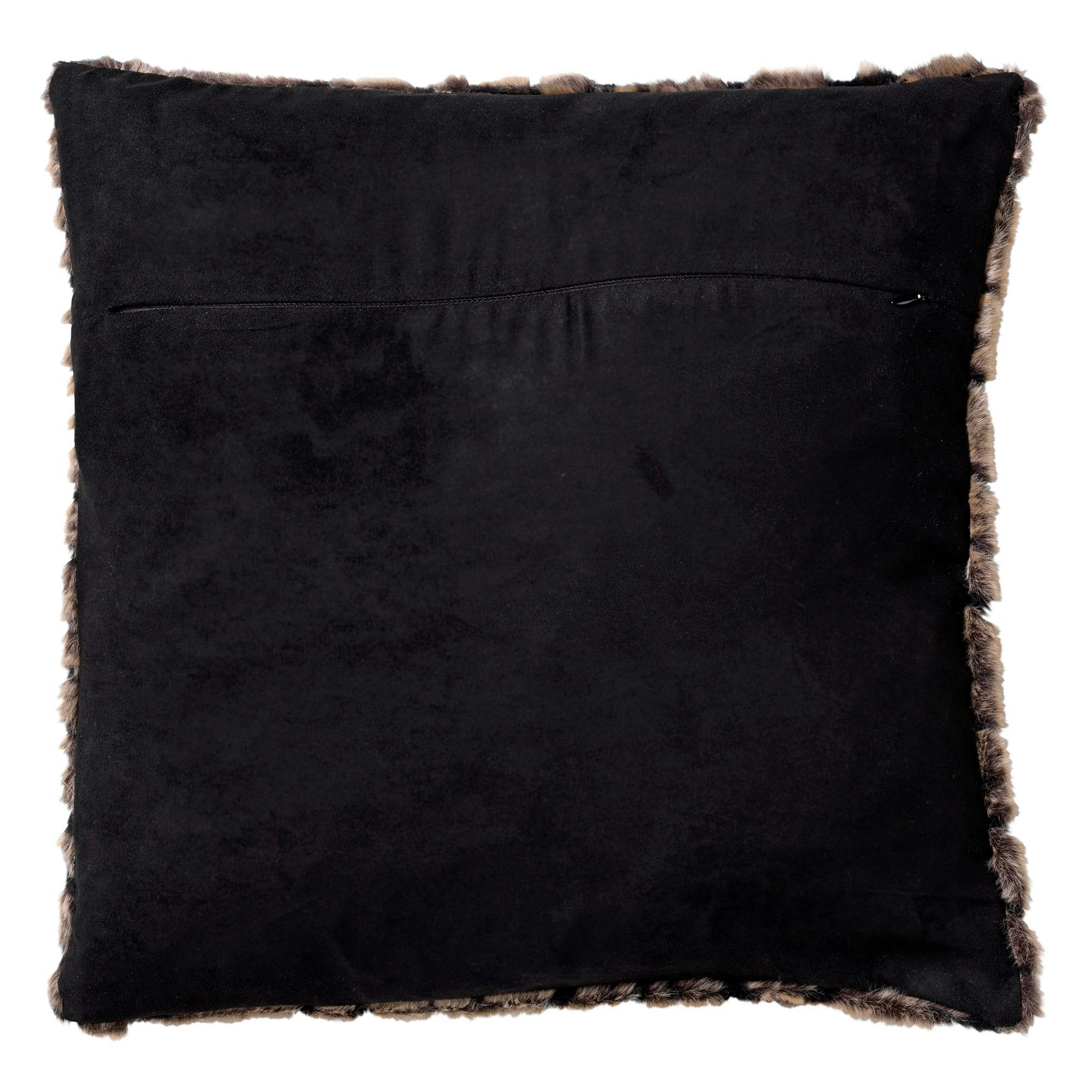 - Housse de coussin marron fausse fourrure-45x45 cm avec imprimé animal