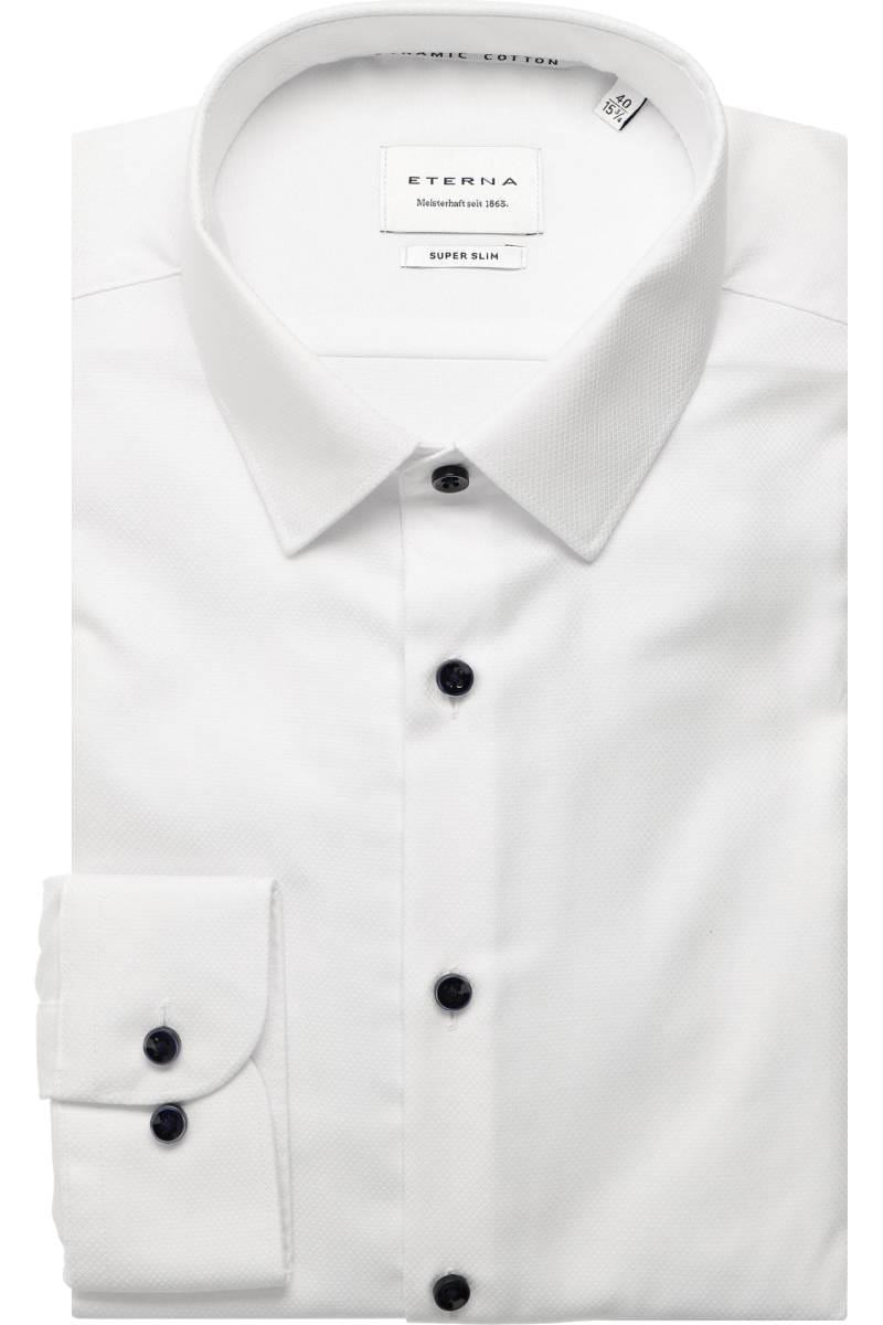 ETERNA Super Slim Dynamic Cotton Hemd weiss, Strukturiert