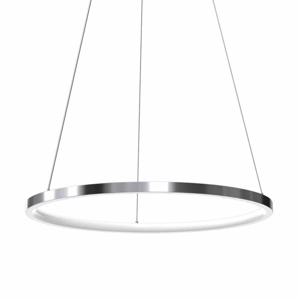 Lampa wisząca ROTONDA chromowana-biała LED 1x27W 4000K 1350lm Milagro