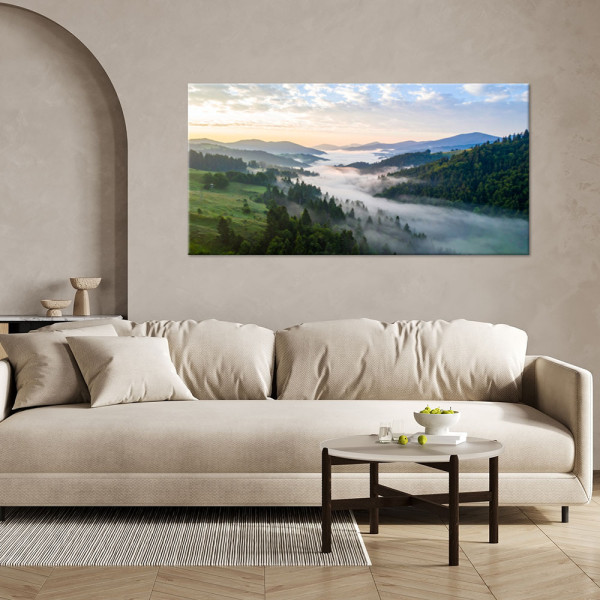 Obraz do salonu sypialni biura, Krajobraz góry we mgle natura 80x40