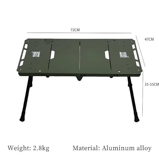 NNEOBA Lightweight Folding Camping Table with Side Furnace Rack Green