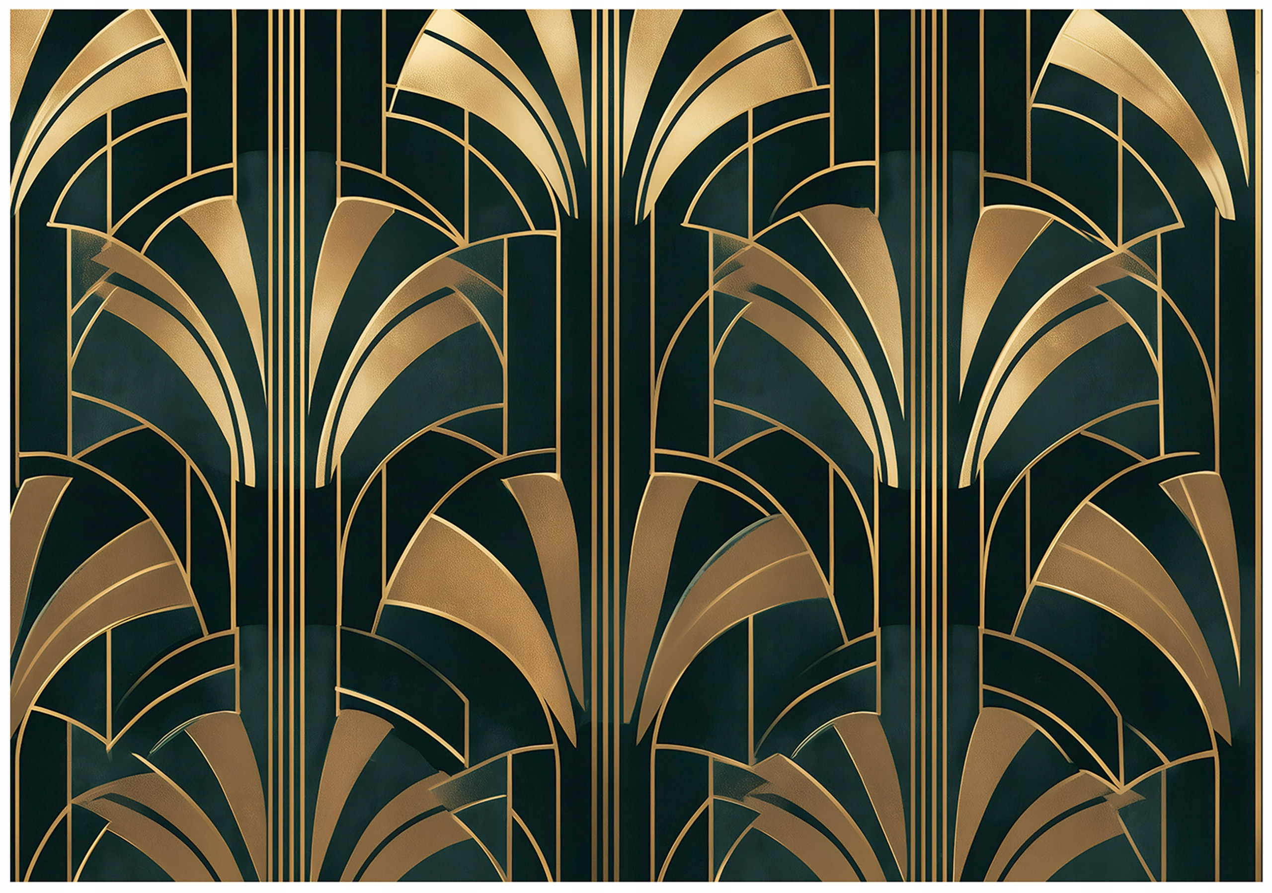 Fototapeta Art Deco Zielony Na Flizelinie Do Sypialni Salonu 250x175
