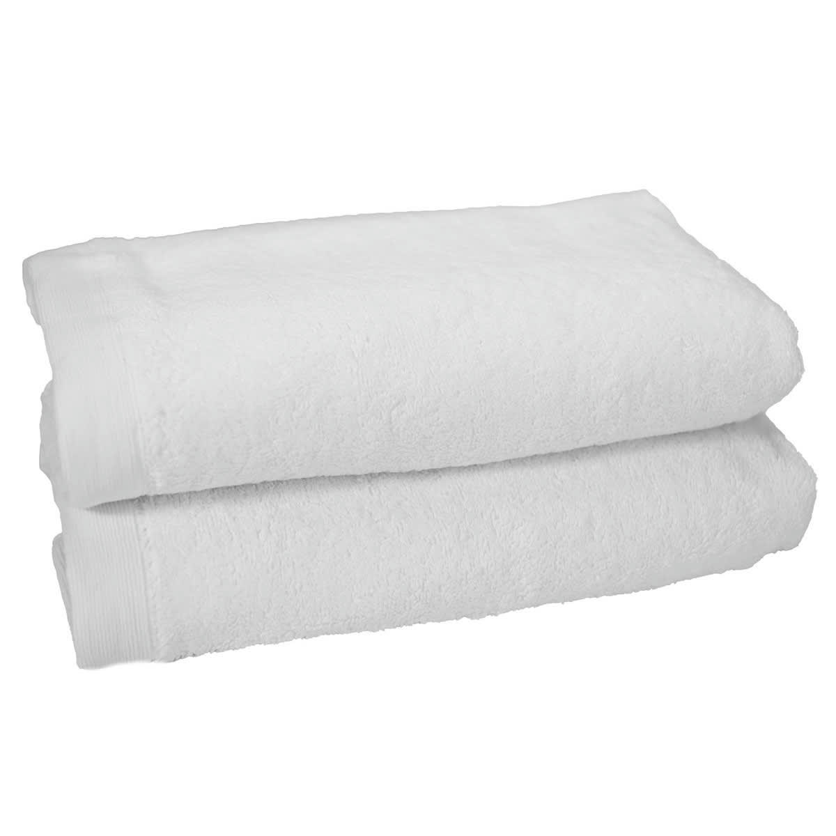STUDIO - Lot de 2 draps de bain 500 gr/m²  blanc 70x130 cm