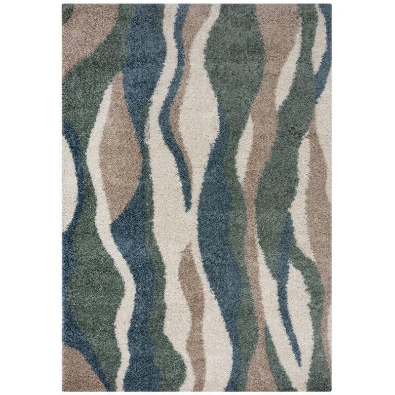 STREAM - Tapis en polypropylène gris et bleu  Alta 160 x 230