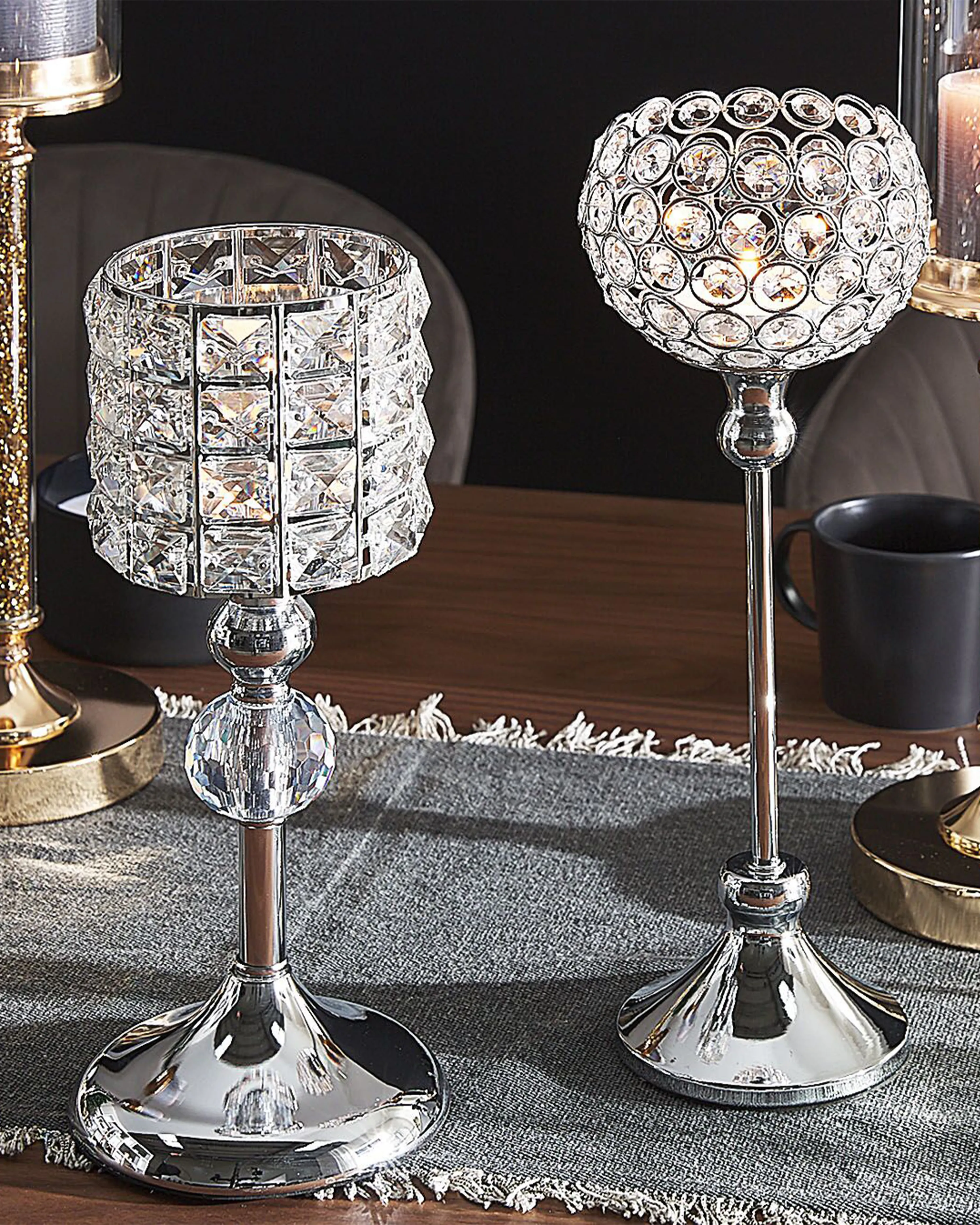 Candle Holder ESTERNAY Metal 27 cm Silver