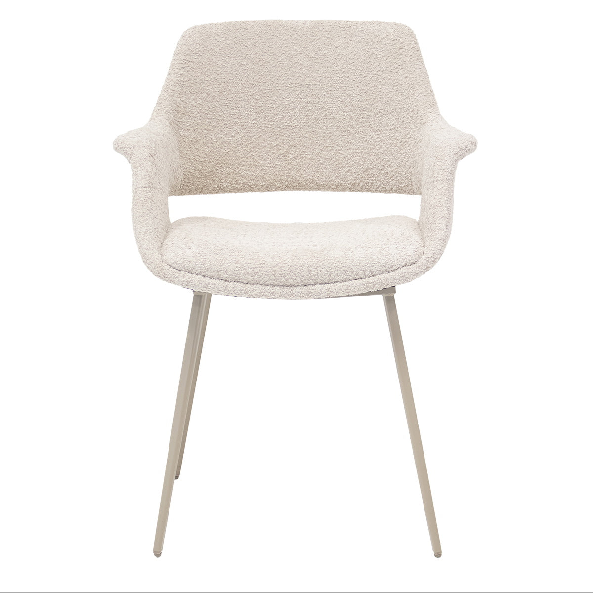Giga Meubel Eetkamerstoel Jess - Metaal/Stof - Beige - Set van 2