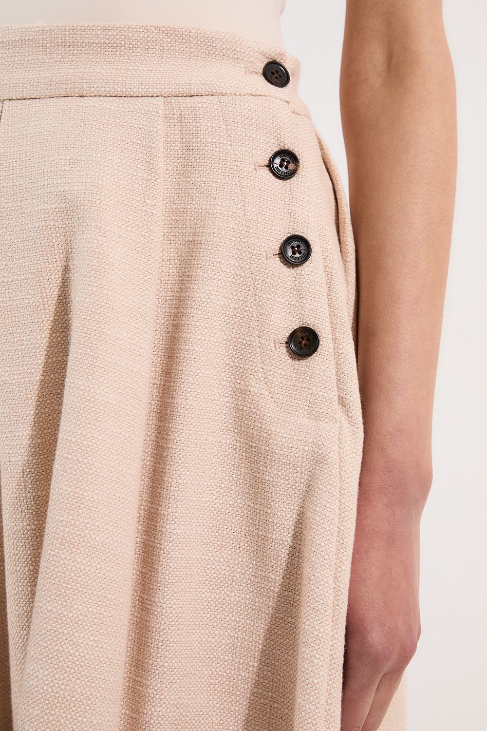 KarenMillen Spring Tweed Tailored Pleated Full Skirt