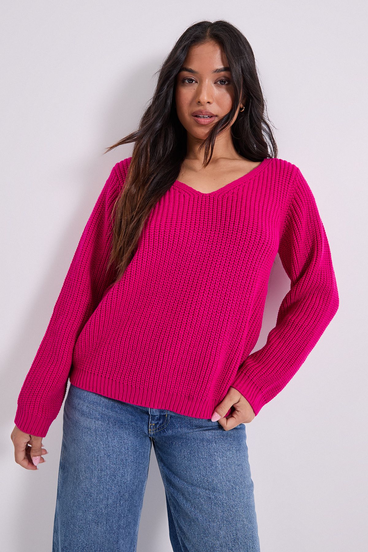 Dorothy Perkins Petite V Neck Knitted Jumper